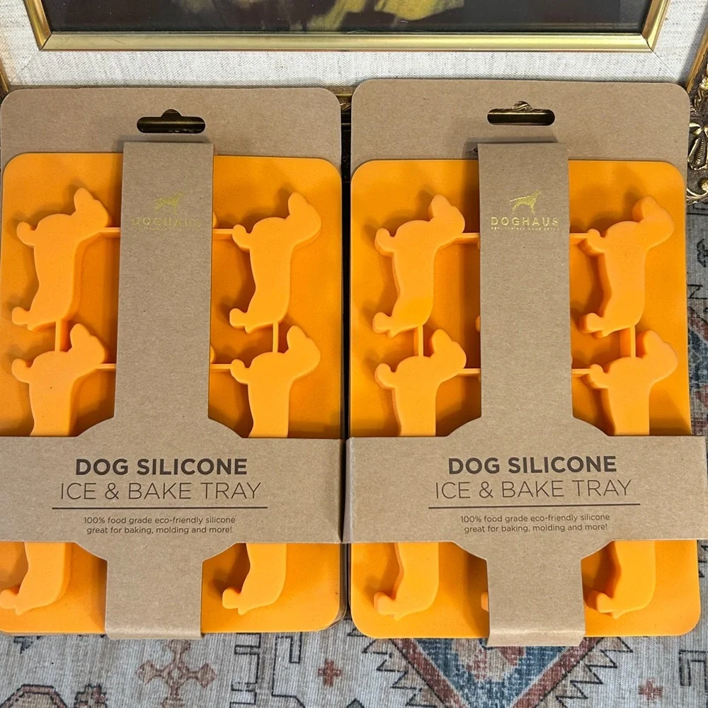 Dachshund SET 2 Doxie Weiner Dog Silicone Ice & Baking Bake Mold Trays NEW NWT